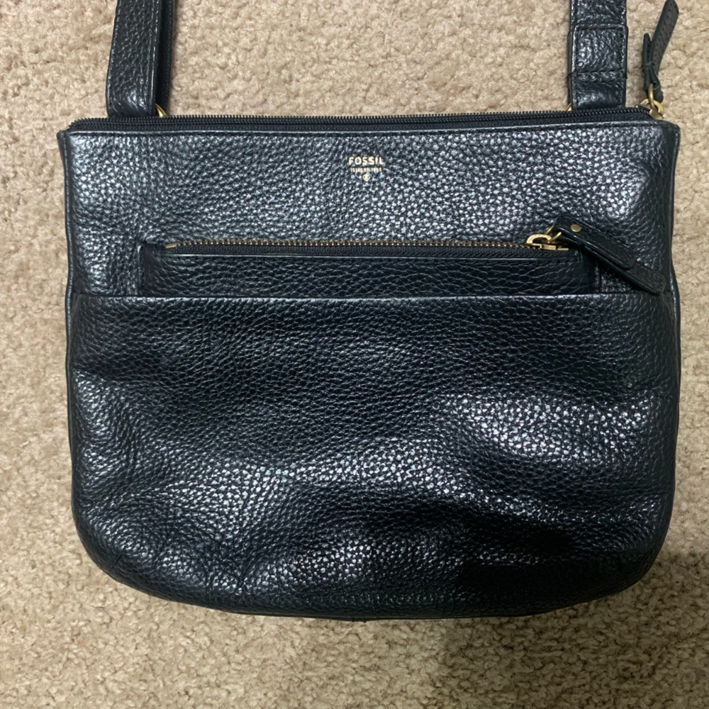 Fossil Tinsley black Leather Crossbody Handbag
